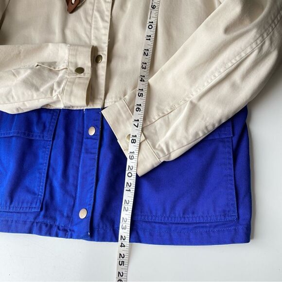 J. Crew Colorblock Sail Jacket white blue XS - Picture 6 of 11